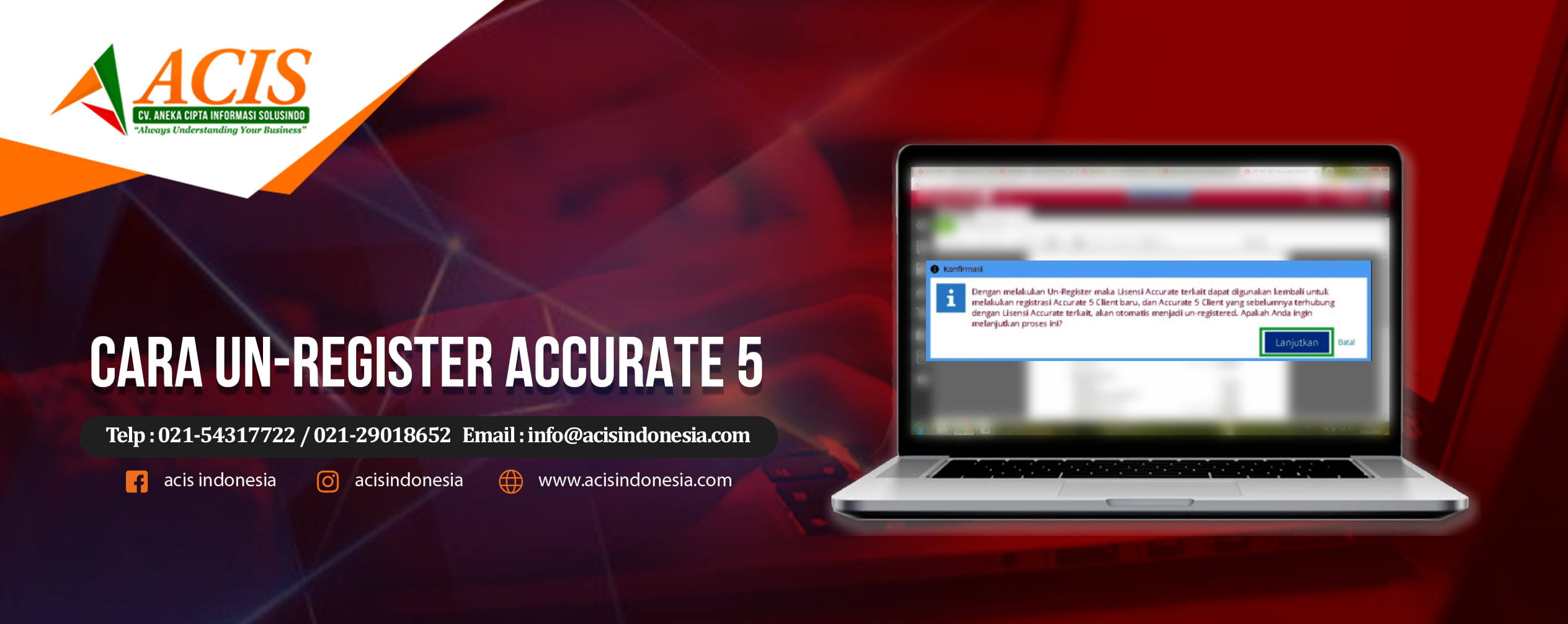 Cara Un-Registrasi Accurate 5