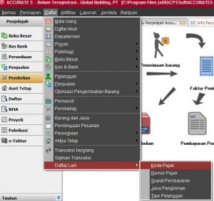 Cara Mengisi Kode Pajak Di Dalam Accurate 5