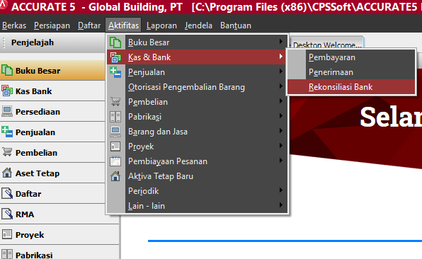 Cara rekonsiliasi bank di accurate