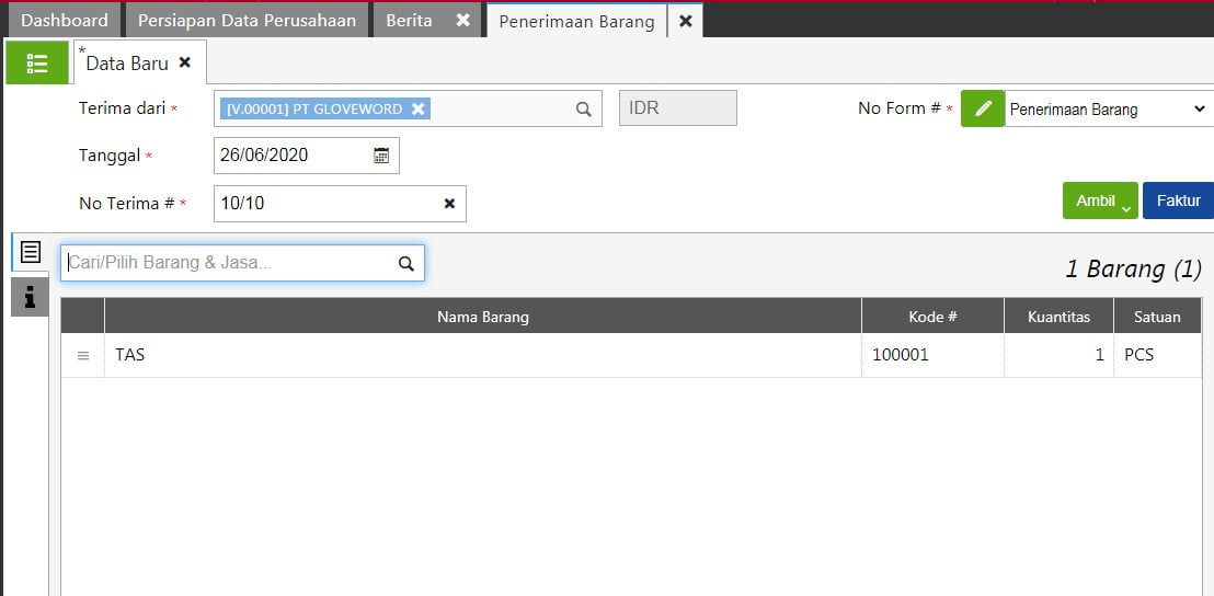 Cara Input Receive Item Di Accurate Online