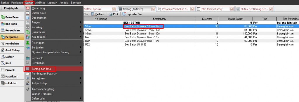 Cara Melihat Mutasi Barang di Accurate 5