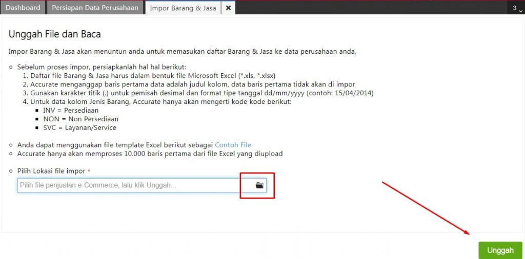 Cara impor Daftar Barang & Jasa di Accurate Online