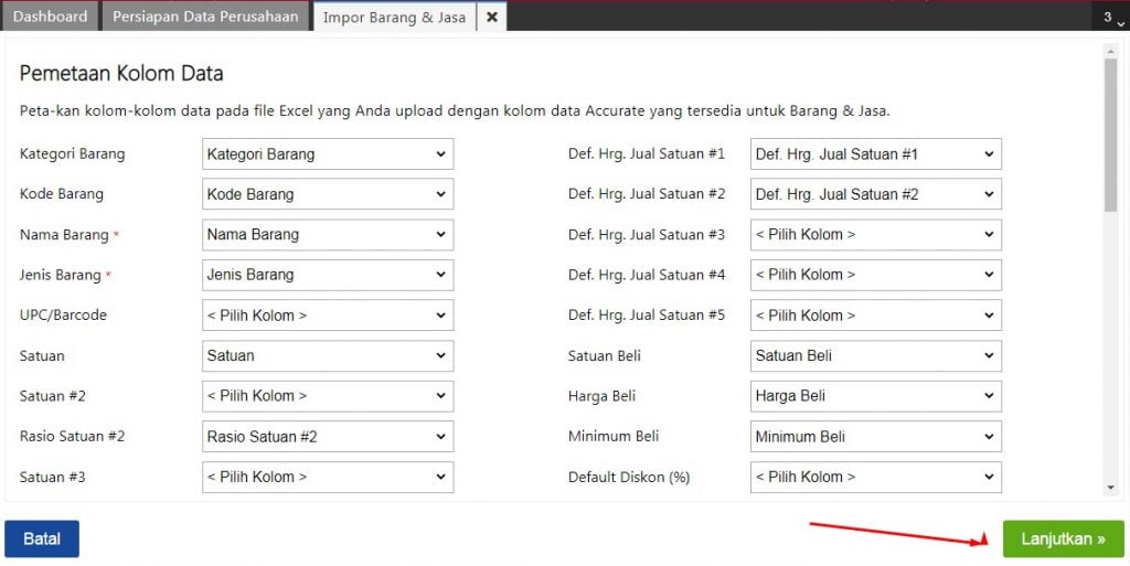 Cara impor Daftar Barang & Jasa di Accurate Online