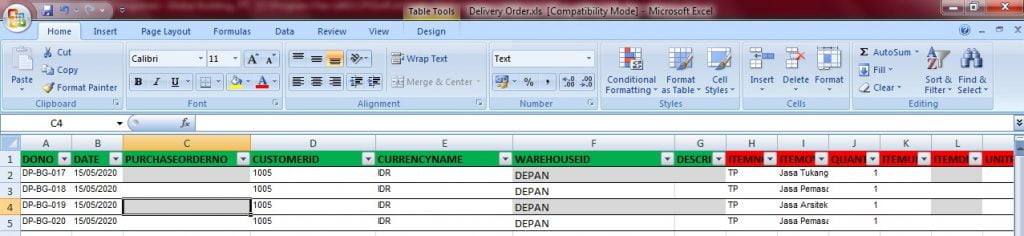 Integrasi program Resto ke accurate dengan bantuan Excel