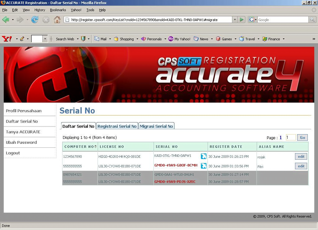 Langkah-langkah cara registrasi accurate versi 4