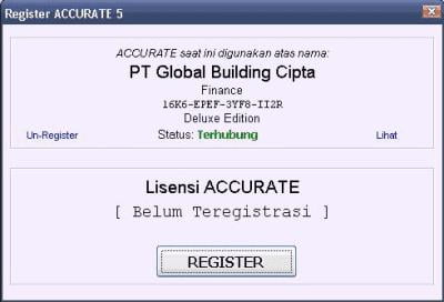 Langkah-langkah cara registrasi accurate versi 5