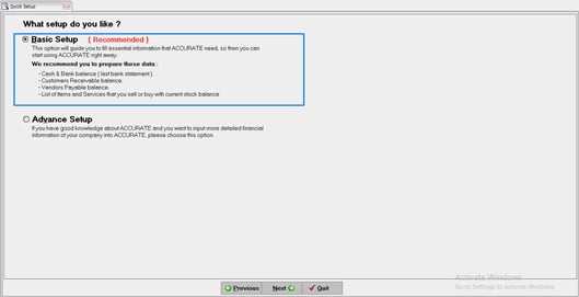 Cara Buat Database Accurate dengan Basic Setup