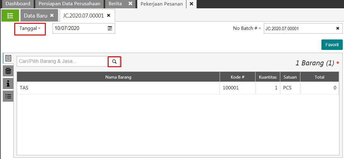 Cara Input Transaksi Pekerjaan Pesanan Di Accurate Online