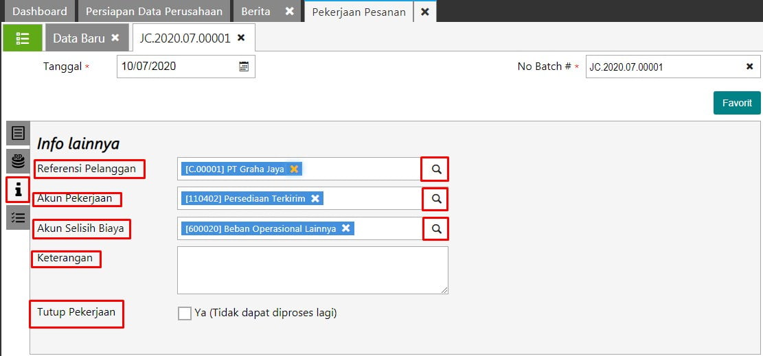 Cara Input Transaksi Pekerjaan Pesanan Di Accurate Online