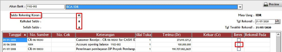 Cara Menghapus Rekonsiliasi Bank Di Accurate