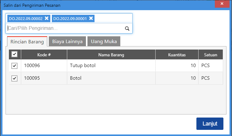 Cara membuat sales invoice dari beberapa DO 